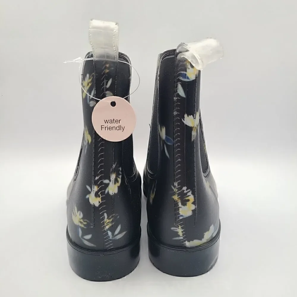 Floral Chelsea Rain Boots Women's Size 7